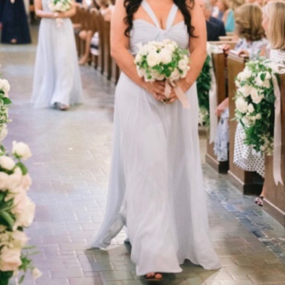 Amsale Icy Blue Bridesmaid Dress - Picture 6 of 8